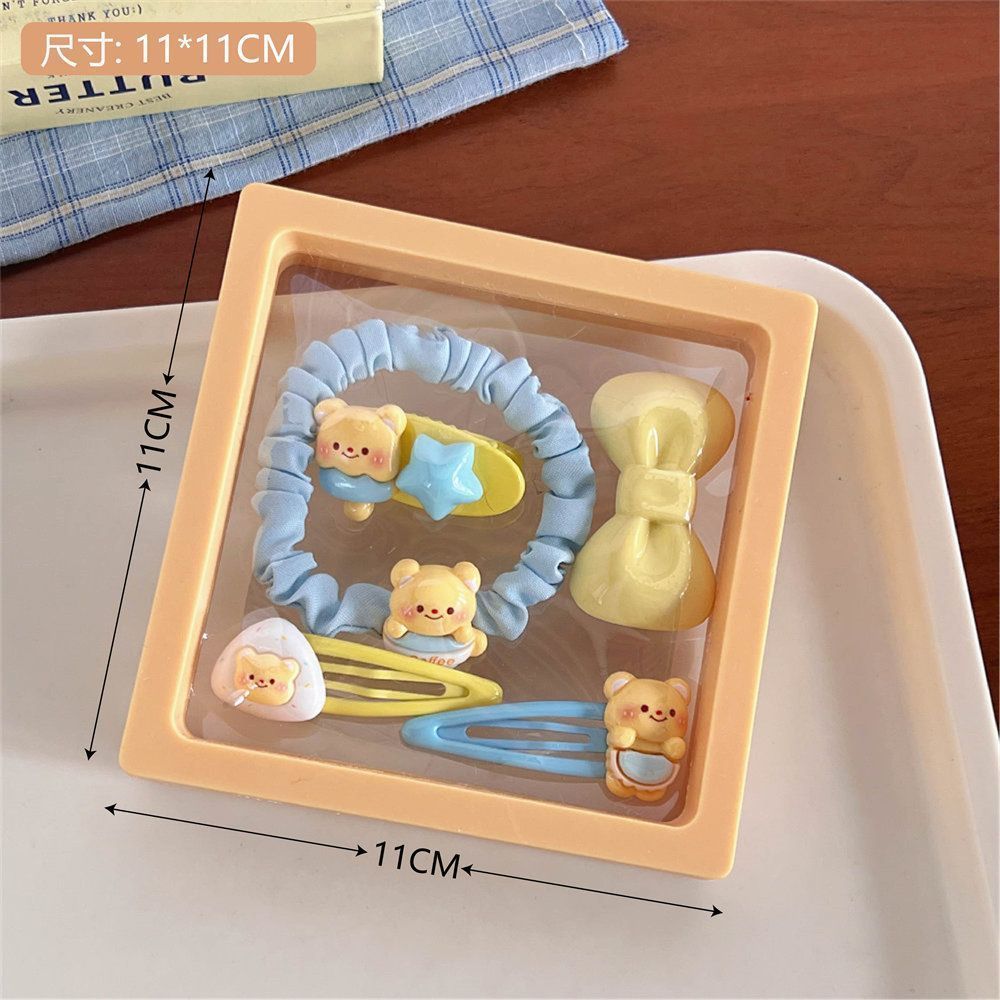 Cute milk yellow bear series hair accessories combination