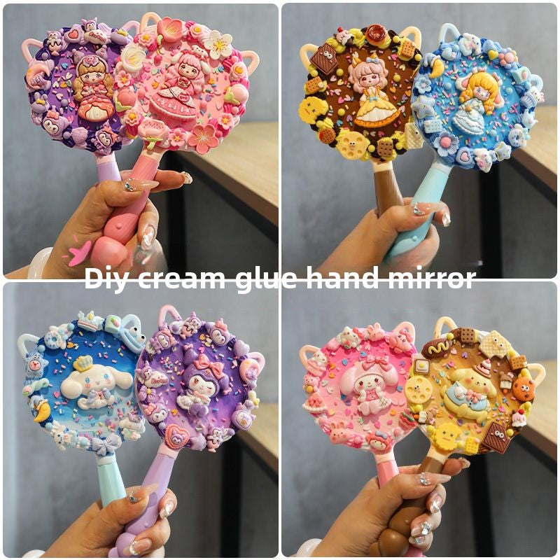 DIY Cream Glue Handheld Makeup Mirror Material Kit